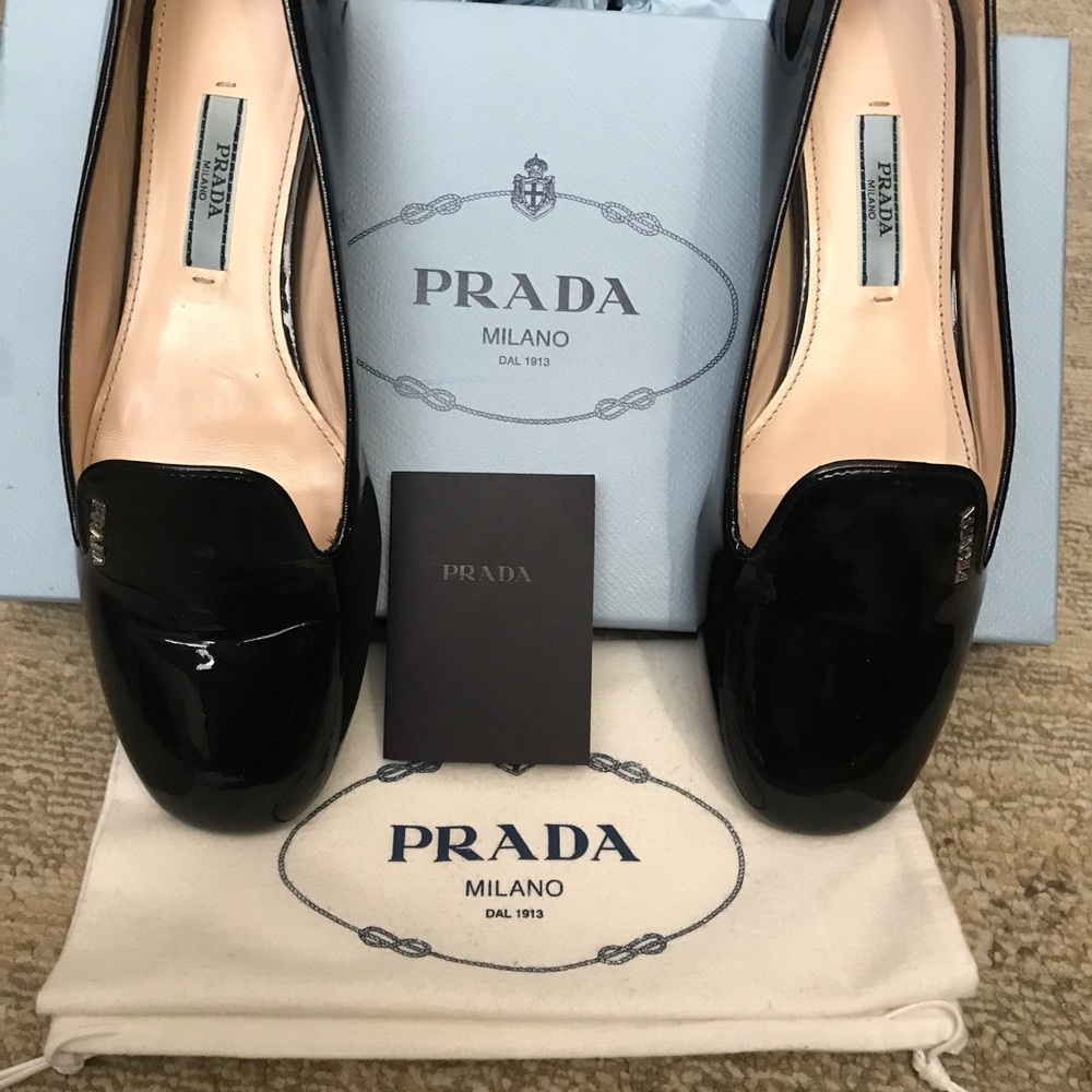 Prada Glossy Black Loafers - Picture 3 of 13